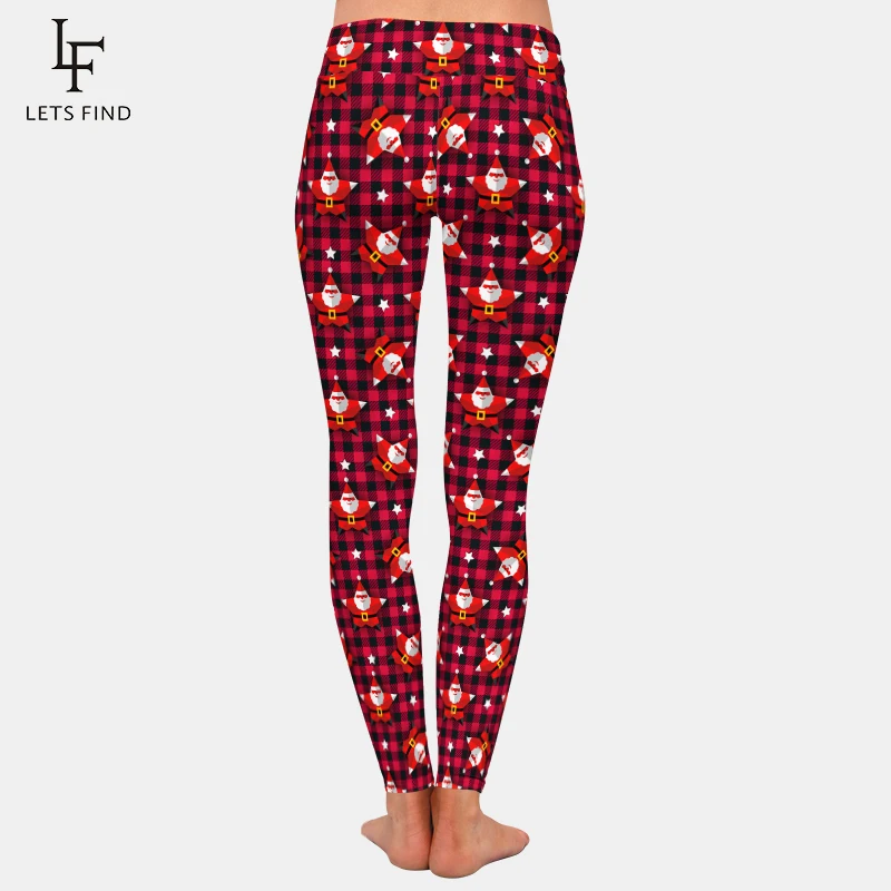 LETSFIND 2021 New Merry Christmas Print Women Pant High Waist Fitness Slim Soft Stretch Warm Full Leggings