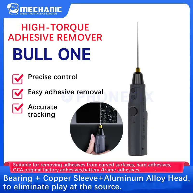 

MECHANIC BULL ONE OCA Mobile Phone LCD Screen Degumming Machine Speed Adjusts Electric High Torque Adhesive Glue Remove Pen Set