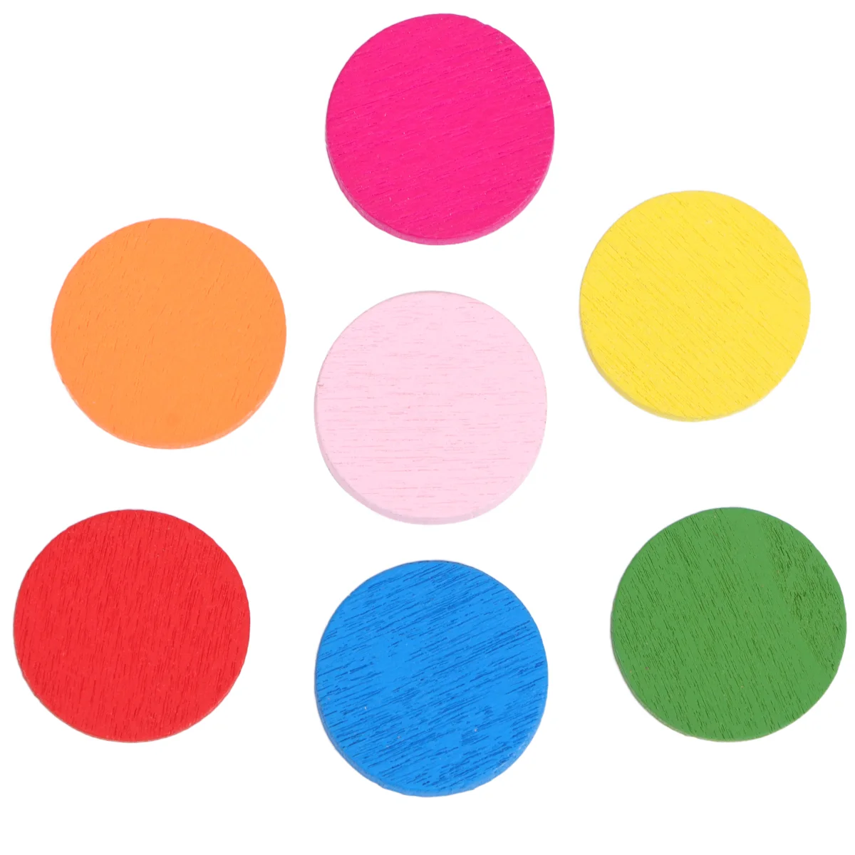 100pcs Round Wood Piece Colorful Disc Learning Tools Pupils Mathematics Teaching Aids for Kid Child Girl (Mixed Color)