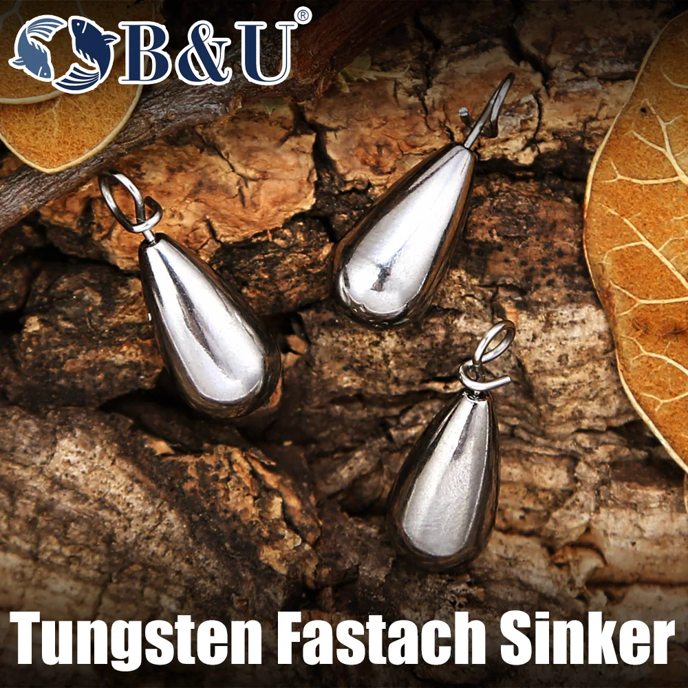 B&U Tungsten Fastach Sinker Fishing Sinker Hook Connector Line Sinkers Additional Weight Quick Release Casting Fishing Tools
