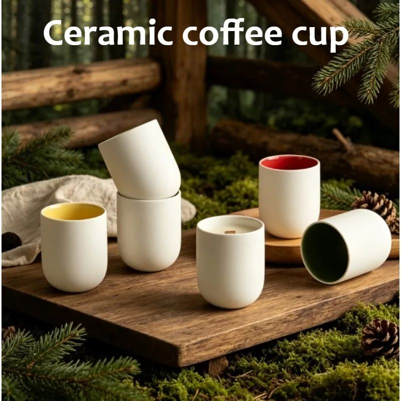 Macaroon ceramic coffee cup niche holding latte mug afternoon tea cup.