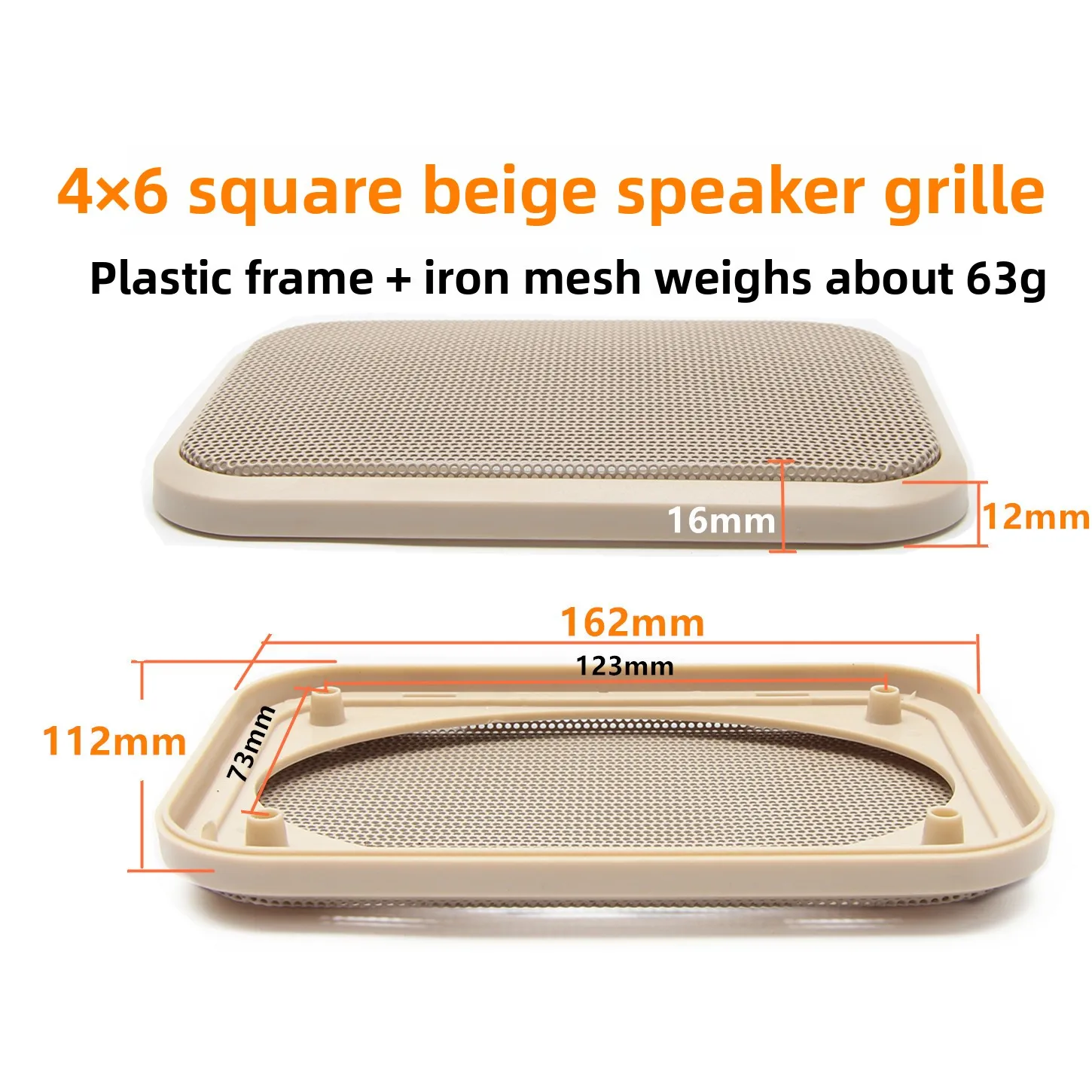 MW Audio, set van 2 stuks, 4x6" / 6x9" autoluidsprekerroosters, ovale en rechthoekige decoratieve ringen, gaasafdekking.