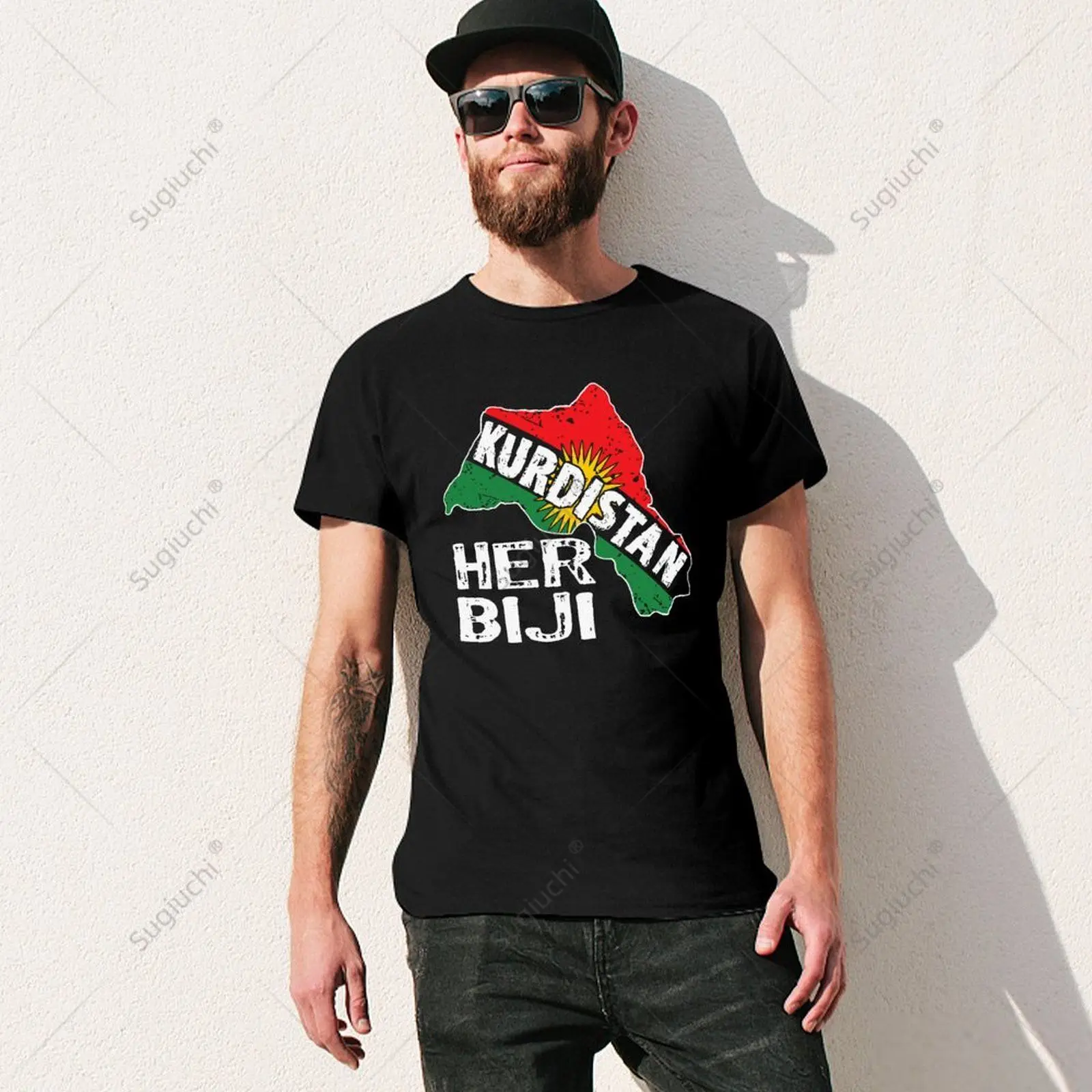 Unisex Men Kurden Kurdistan Newroz Kurdi Flag Her Biji Kurdistan Tshirt Tees T Shirts Women Boys 100% Cotton T-Shirt