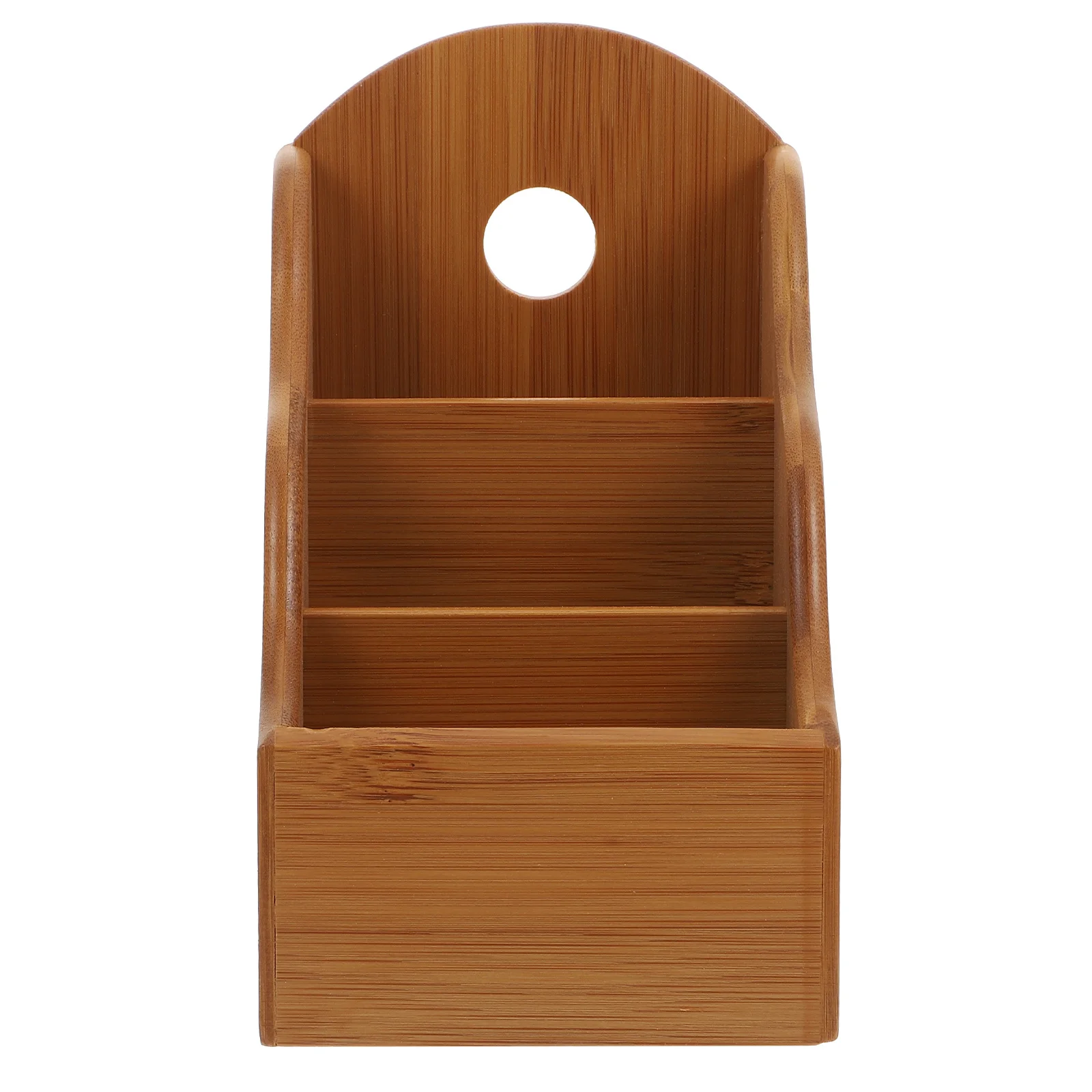 Organizador de escritorio de bambú, caja de almacenamiento de Color madera con múltiples compartimentos, soporte para controlador, caja de almacenamiento para teléfono, uso en mesa de oficina, 1 Uds.