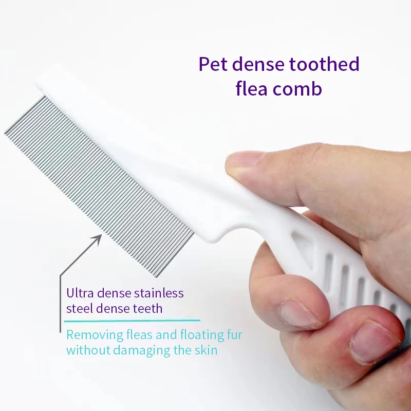 Pet Hair Shedding Comb Stainless Steel Flea Comb for Cat Dog Pet Comfort Flea Hair Grooming Comb Dog Cat Fur Removal Brush