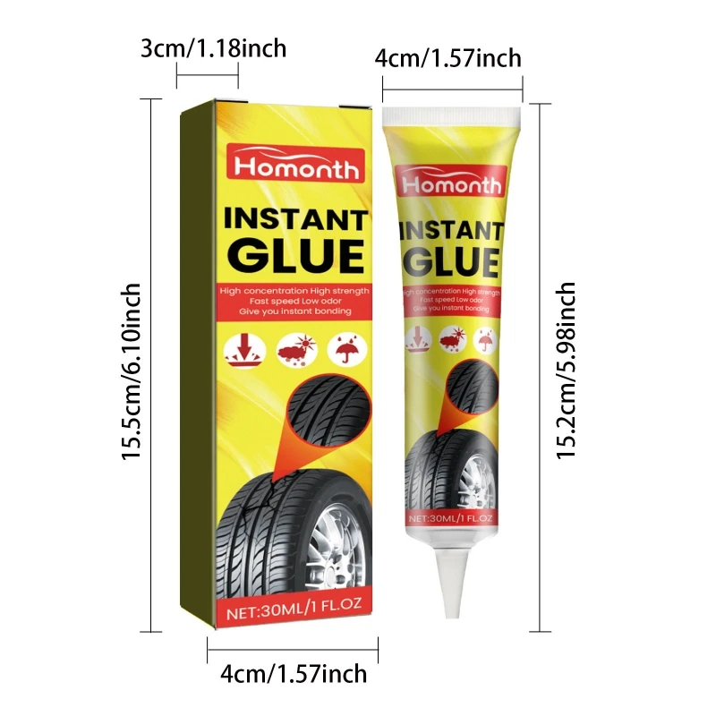 

Tire Repair Glues 30ml Instant Glues for Metal, Glass, Acrylic,