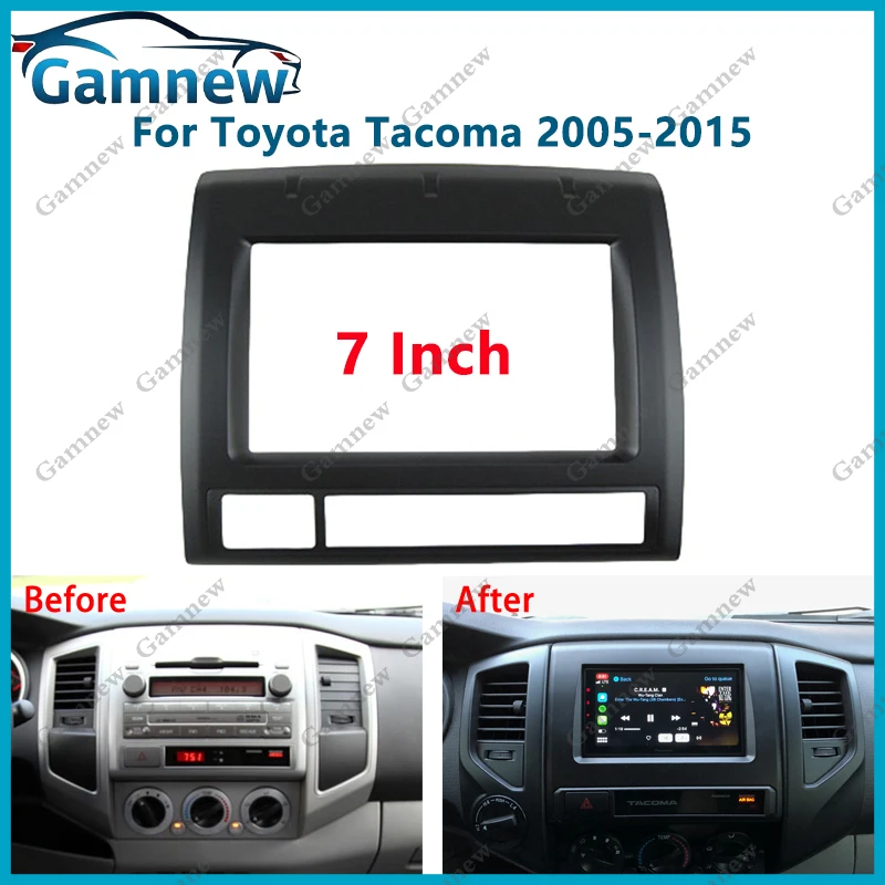 

7 inch 2DIN Car Fascia Radio Panel For Toyota Tacoma 2005-2015 Frame Kit Install Facia Face Plate