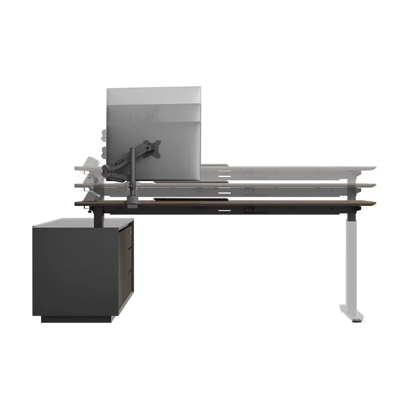 Latest Standing Desk Metal Frame Convertible 3 Stage Height Adjustable Executive Table for Home Office Use