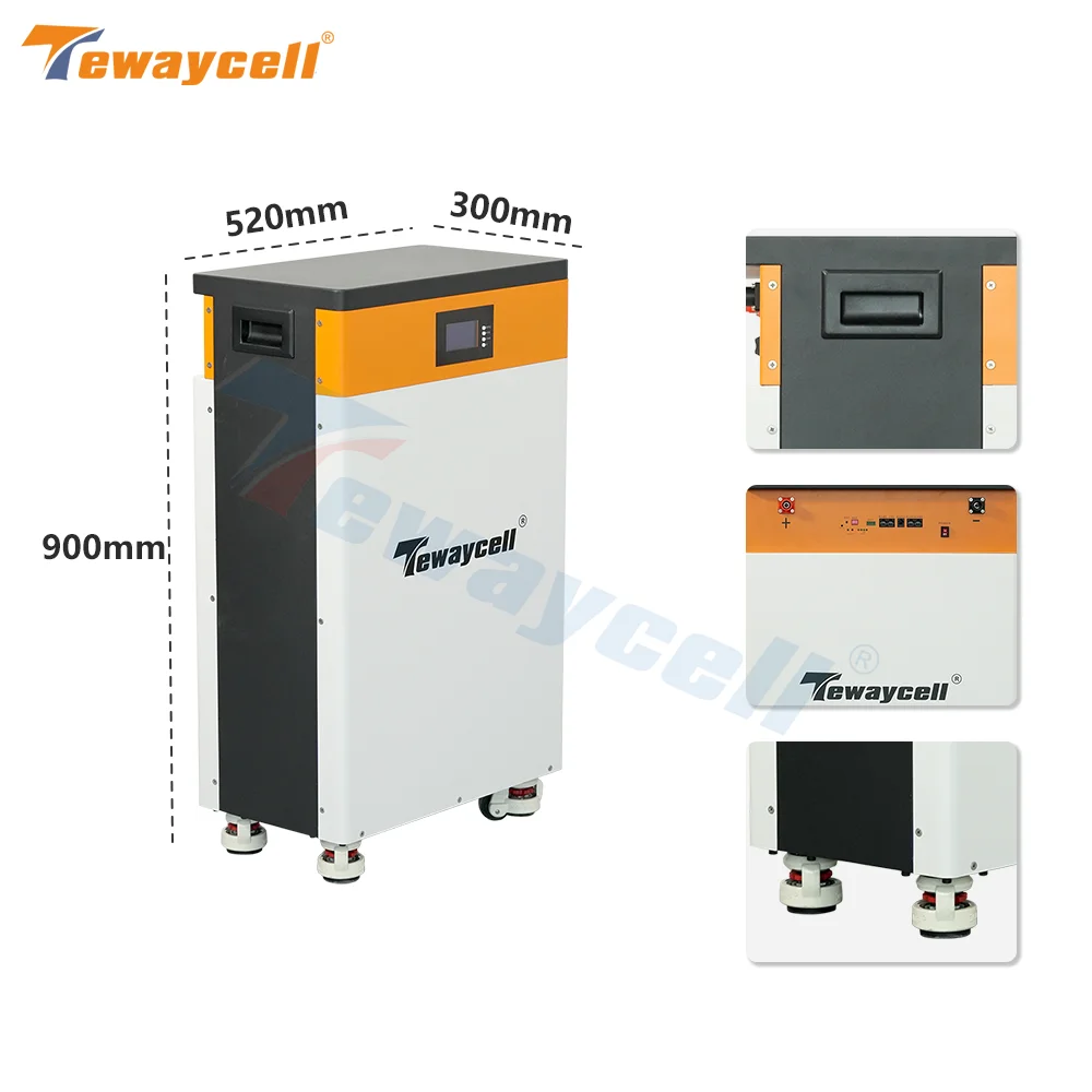 Tewaycell 48V 300AH LiFePO4 Battery Pack 15KWh Powerwall 6000 Cycles Lithium Iron Phosphate Buitl-in BMS 300A CAN RS485 Monitor