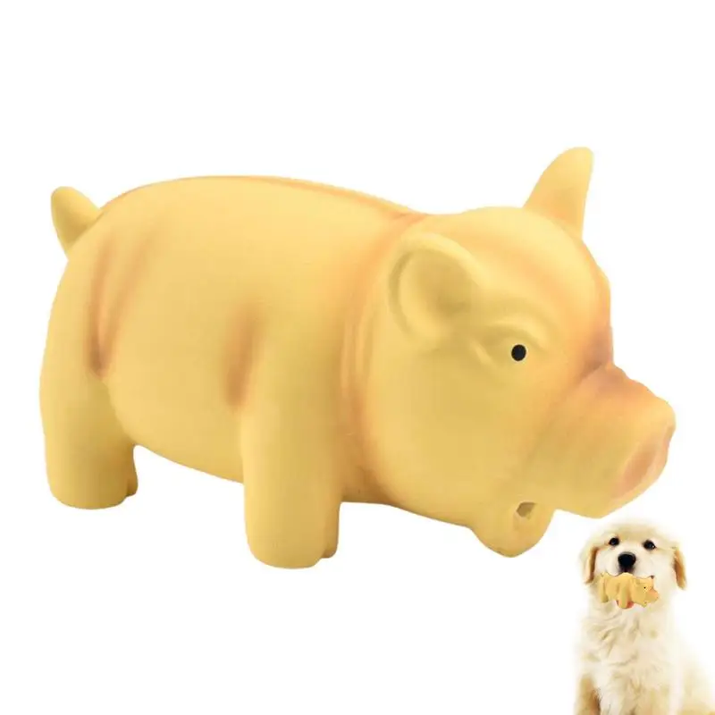 Rubber Pig Squeaker Dog Chew Toys Interactive Rubber Pig Dog Chew Toy Squeaker Chew Training Puppy Supplies Durable Latex Spot