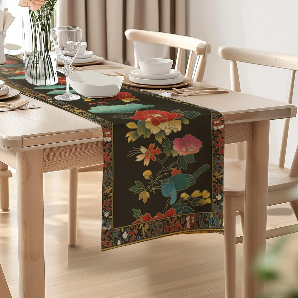 Print Table Runner  Table Flag For Kitchen, Dining Room, Outdoor Garden Parties Polyester
