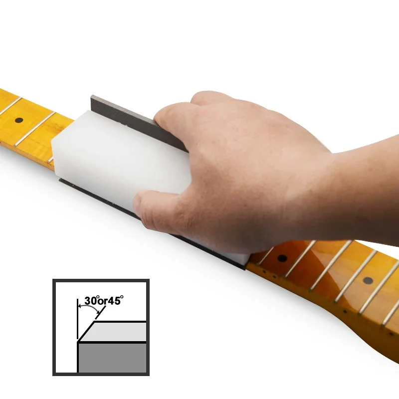 2 In 1 Guitar Acrylic Fret Crowning End Bevel-Flush  30° 45° Degree Angled Steel Files Tool Guitarra Luthier Tool