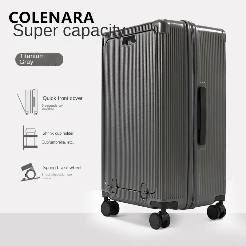 COLENARA Suitcase on Wheels ABS+PC Aluminum Frame Trolley Case 24\