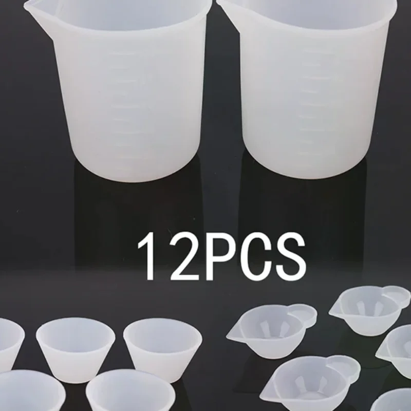 

12Pcs Silicone Mixing Measuring Cups UV Resin Mold DIY Casting Jewelry Tool Kit