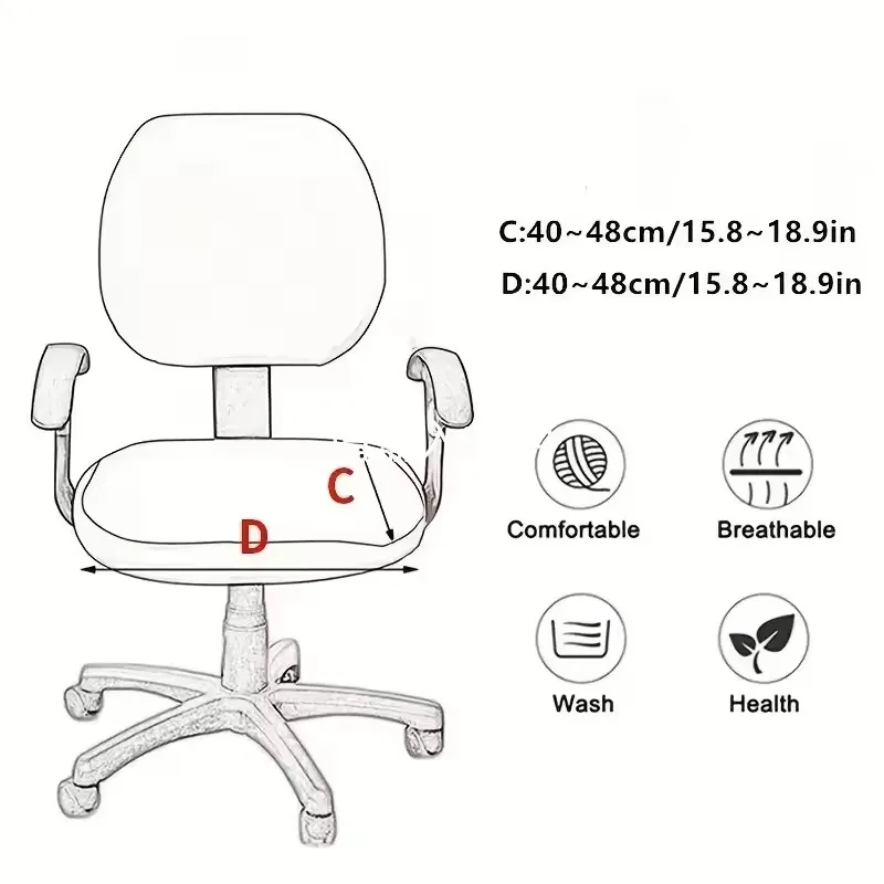 Office Computer Seat Protective Elasticity Split Seat Cover Universal Office Anti-dust Cover Thicken 1 Piece Chair Cover