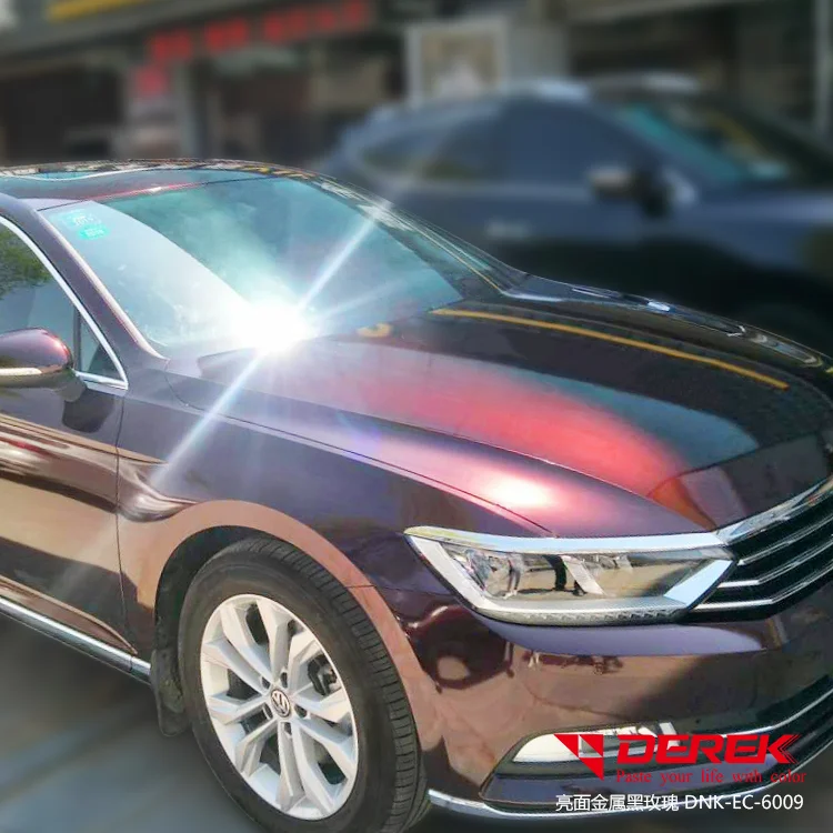 Stiker Pembungkus Kendaraan Satin Metalik Bebas Gelembung, Foil Vinyl Glossy untuk Bodi Mobil