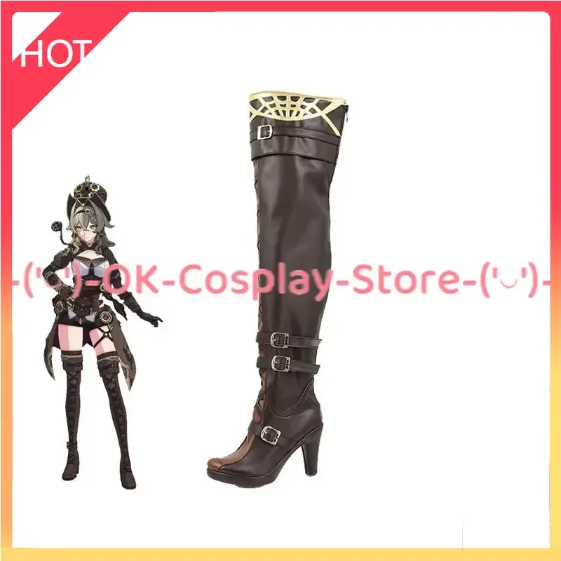 Game Honkai Impact 3 VILL V Cosplay Shoes PU Leather Shoes Halloween Carnival Boots Cosplay Props Custom Made