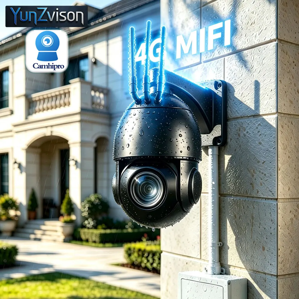 C-R Metal PTZ Dome 4K 8MP/5MP 30X Zoom Surveillance Vedio POE& Wifi &3G 4G SIM Card Two Way Audio Humanoid Tracking IR 80M