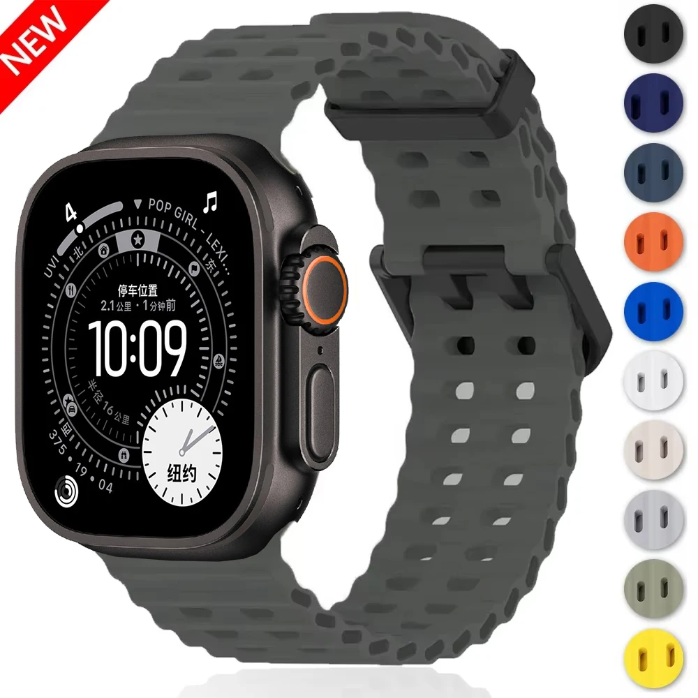 

Ocean Band for Apple Watch Ultra 2 49mm 46mm 45mm 44mm Breathable Bracelet Wristband iWatch Series Ultra 10 9 8 7 6 5 SE 4 Strap