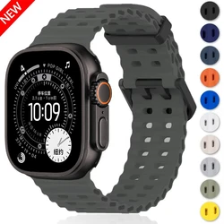 Ocean Band for Apple Watch Ultra 2 49mm 46mm 45mm 44mm Breathable Bracelet Wristband iWatch Series Ultra 10 9 8 7 6 5 SE 4 Strap