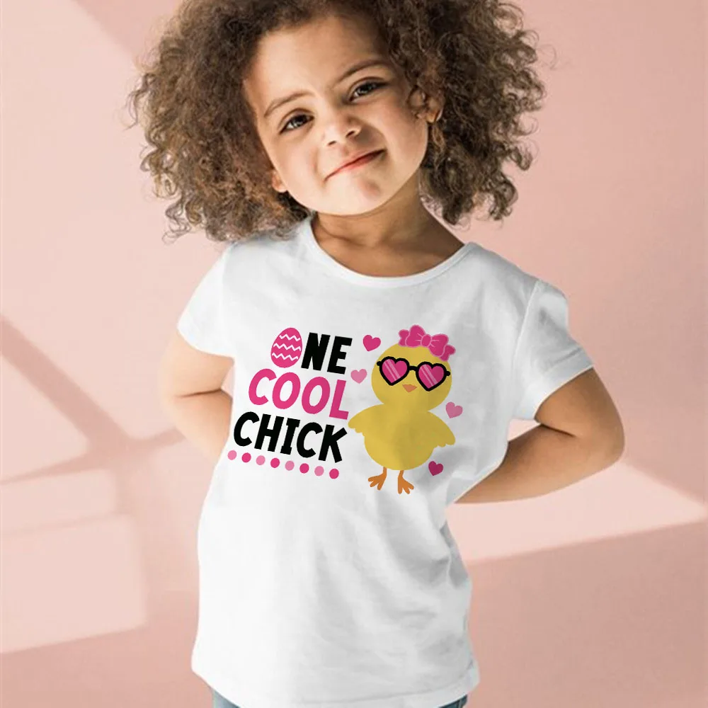 

One Cool Chick Print Funny Children's T-Shirt Children for Boys Girls Easter Party Tshirt Kids T Shirt Child Tee Tops Clothes