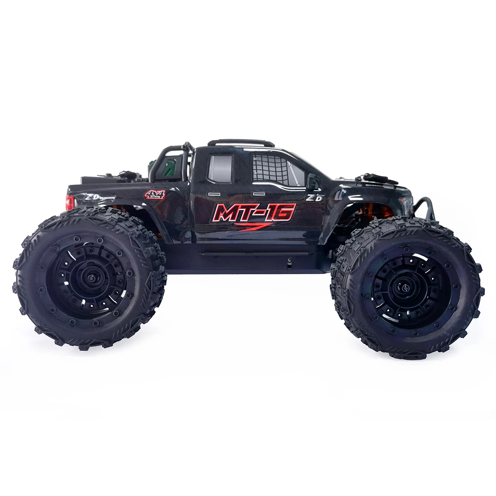 Simulated Front Impact Headlights And Aluminum Alloy Chassis For ZD RACING MT16 1/16 RC Car Black