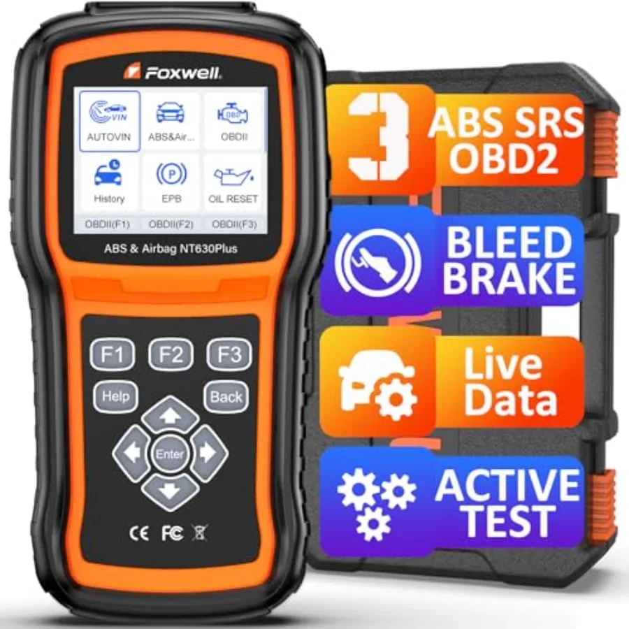 

OBD2 Scanner ABS and SRS, ABS Auto Bleed Scan Tool Brake Code Reader, Car Scanner Diagnostic Tool Bidirectional Live Data with