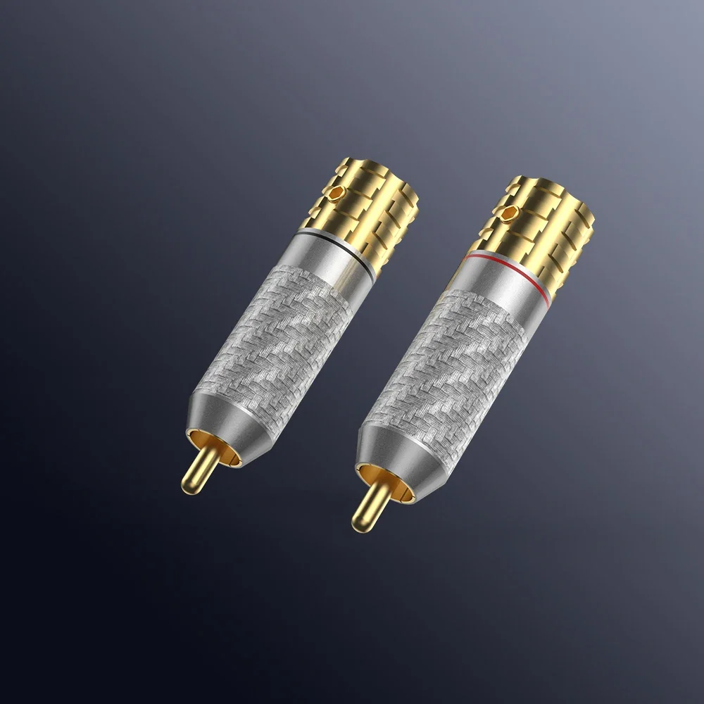 4 قطعة Viborg VR108G النحاس النقي 24K مطلية بالذهب ألياف الكربون RCA نسخة غير لحام مسامير قفل