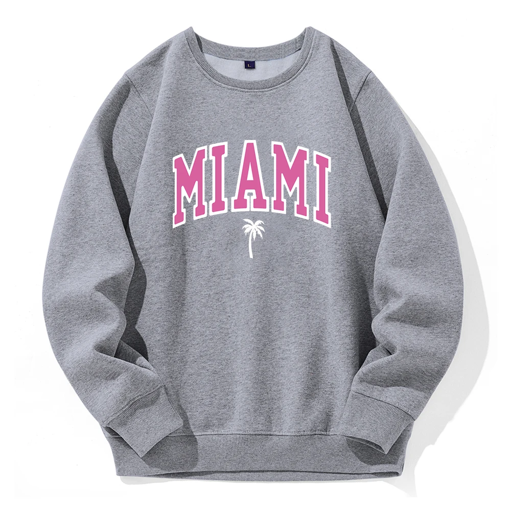 Miami Beach Printing Men'S Hooded Fashion Creative Novelty Streetwear Fleece Warm Breathable Hoodie Daily Basic All Match Hoody