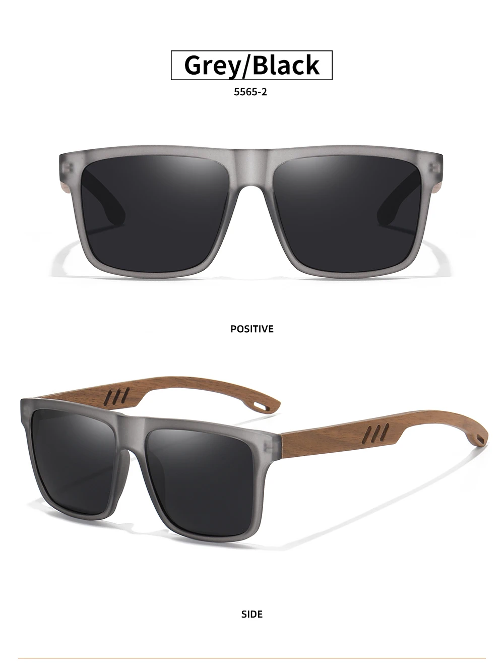 GM Neuheiten Schwarze Holz-Polarisierte Sonnenbrille für Herren Bambus-Sonnenbrille Rote UV400-Gläser Modische Fahrsonnenbrille CartonS5565 – Detail 11