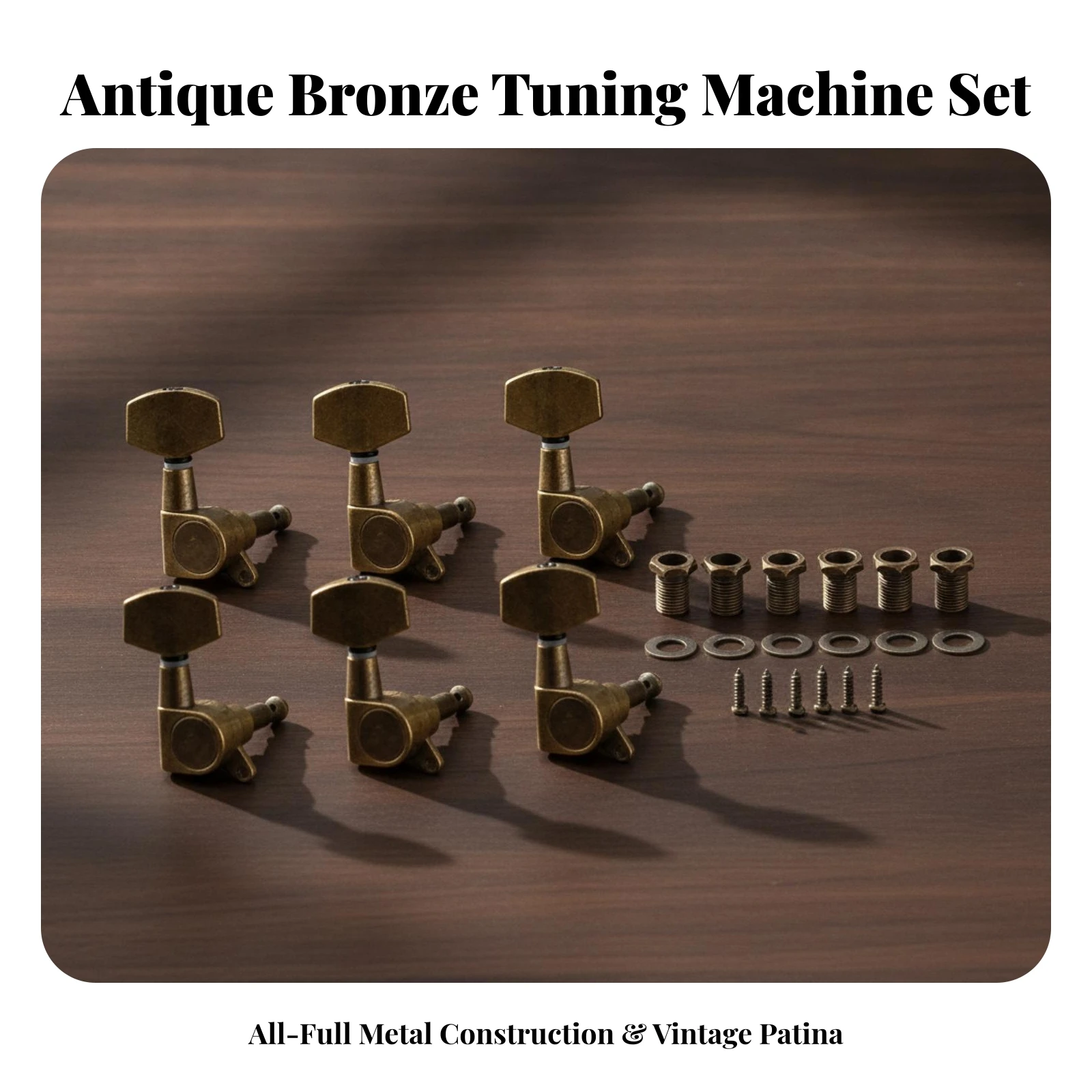 6 Pieces Guitar Tuning Pegs Vintage-Style Inline Guitar Tuners Inline Machine Heads Accurate Hardware Quick for Guitarists view 4