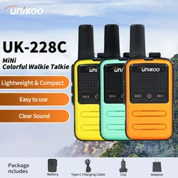 UNIKOO UK228C 2PCS Walkie Talkie Mini Portable Handheld Radio Wireless Set Two Way Radio  Communication Equipment for Camping