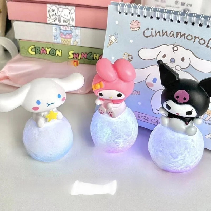 Creative Sanrio Kurumi Kitty Cartoon Anime Peripheral Luminous Desktop Decoration Home Accessories Cute Birthday Surprise Gift