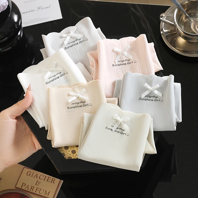 Women's Lingerie Bow Fashion Women's Panties Set Pack Underwear Sexy Micro Japanese Briefs Underpants Seamless Woman Ice Silk