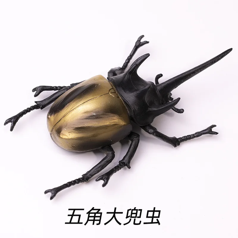 Realistisch insectenmodel: Langhoornbij, wetenschappelijke kever, actiefiguren, Dynastes, wild insect, levensechte insectfiguren