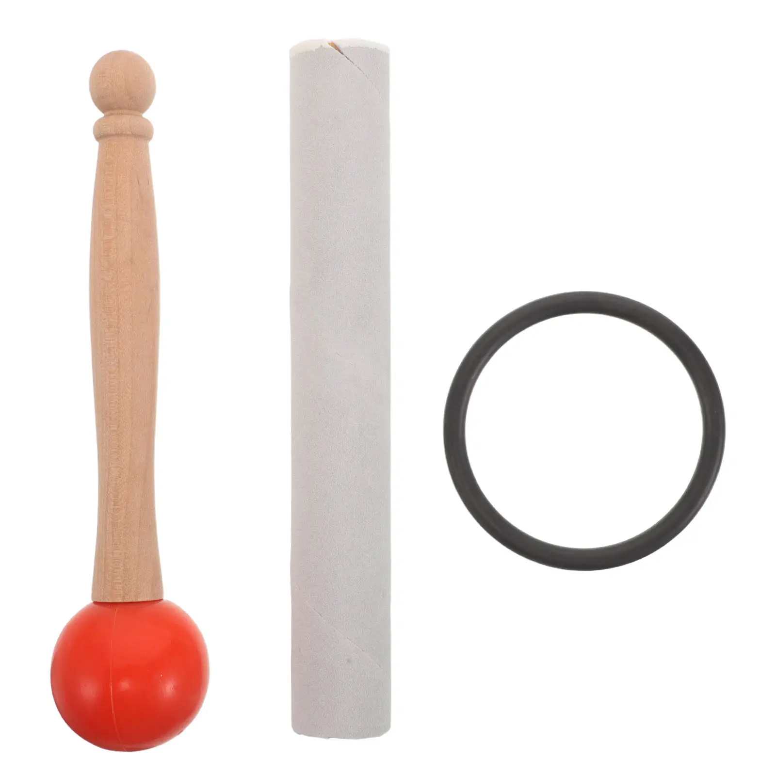 1 ensemble de maillet pour bol chantant en cristal avec tête en caoutchouc et manche en bois, maillet pour bain sonore, pour la méditation, la pleine conscience et la pratique du yoga