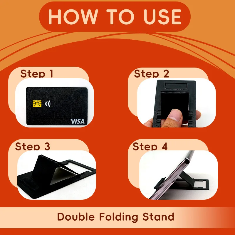 1 шт. минималистичный портативный держатель для телефона с кредитной картой, прочный и прочный, регулируемый угол, держатель для мобильного телефона, материал безопасности