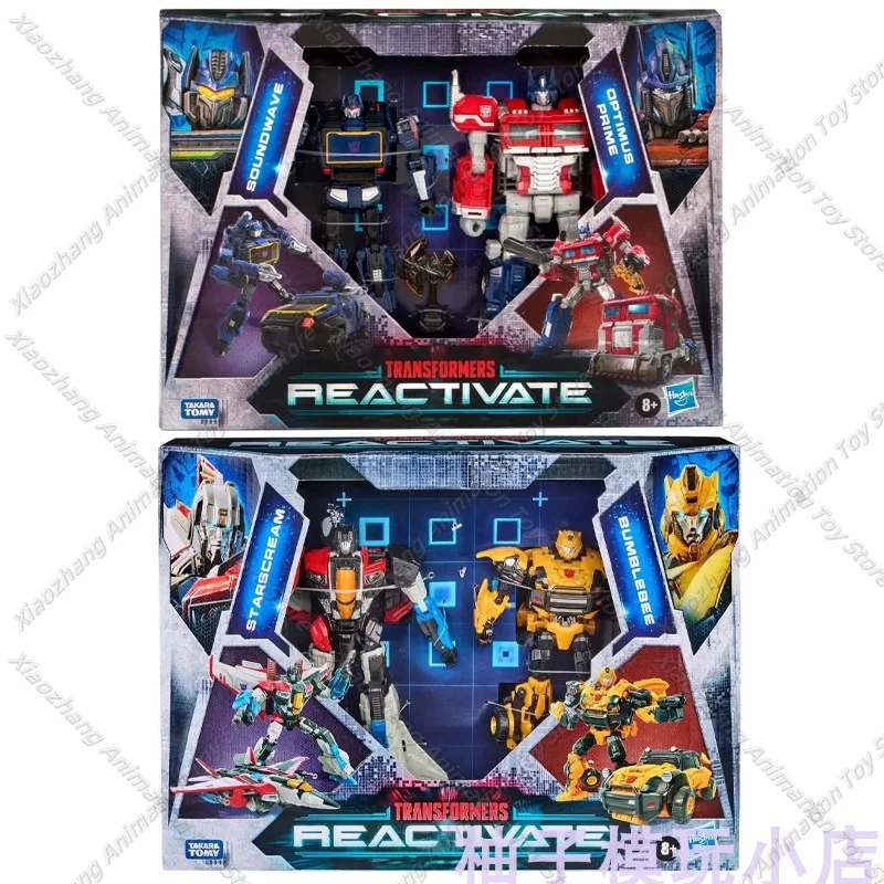 In Stock Reactivate Series Optimus Prime Soundwave Bumblebee Starscream Set Movable Deformable Doll Model Toy