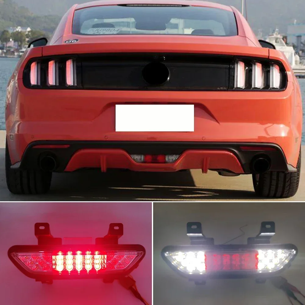 

New！ Car LED Reflector Rear Fog Lamp For Ford Mustang 2015 2016 2017 2018 2019 2020 Brake Light Backup Lamp Rear Bumper Light