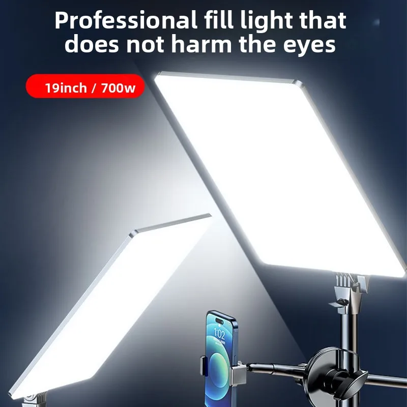 19 Inch Square Panel Soft Fill Light Professional LED Lamp for Live Stream Portrait Food Photography Shooting