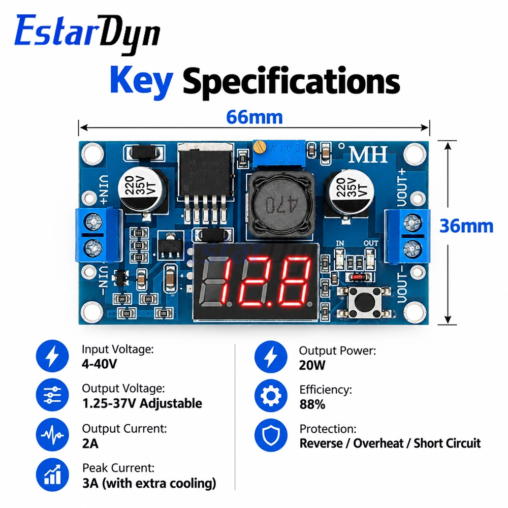 LM2596 DC-DC Buck Converter 4. - Dc Dc Converter recension och pris
