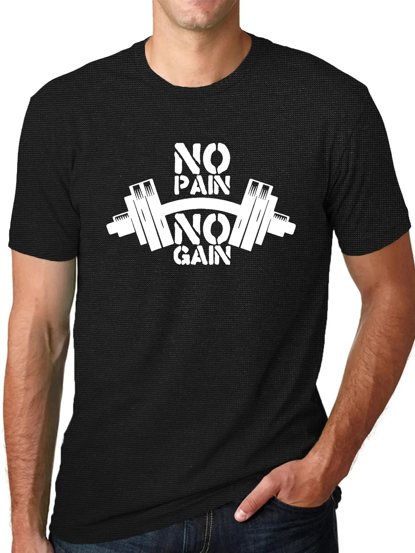 No Pain No Gain Men's T-Shirt Gym Top Active Wear Training Bodybuilding Shirt ,Gym Workout T-shirt, Humorous T-shirts, Yoga Tee,