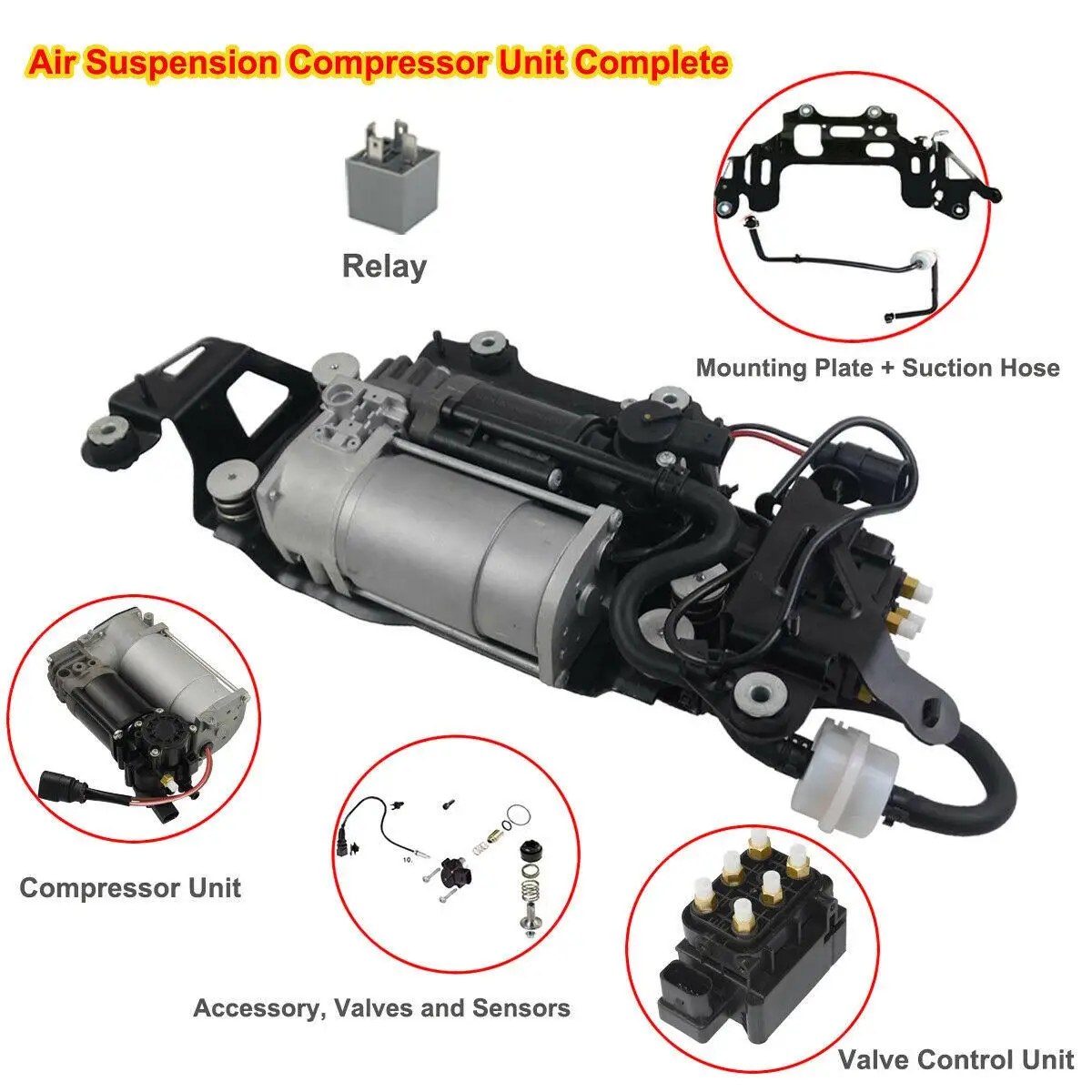 

AP01 New Air Suspension Compressor Pump & Valve Block For Audi A6 A7 A8 S7 S8 D4 Bentley 4H0616005D 4H0616005C 3Y0616006 3.0 T