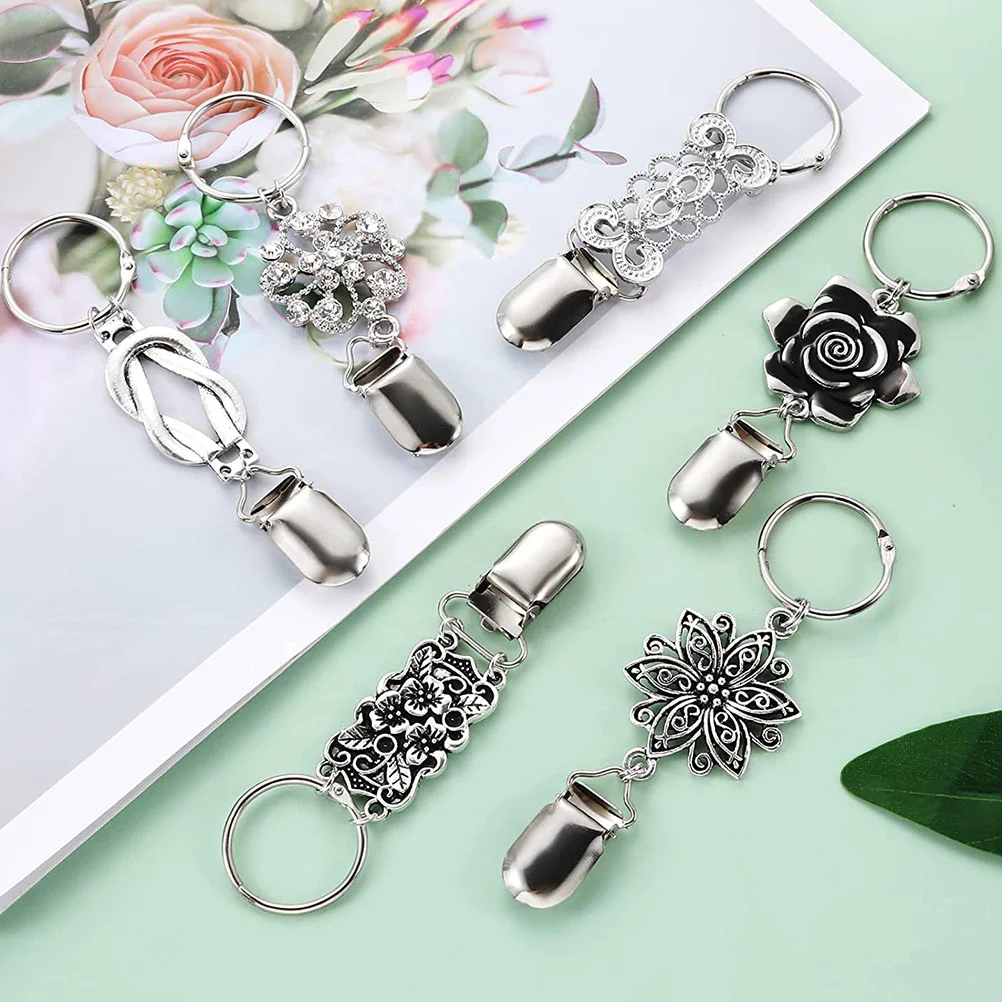 6 szt. Torby podróżne Aluminiowy klips do kapelusza w kształcie kwiatu Towarzysz czapek Klipsy do paska w kształcie kwiatów