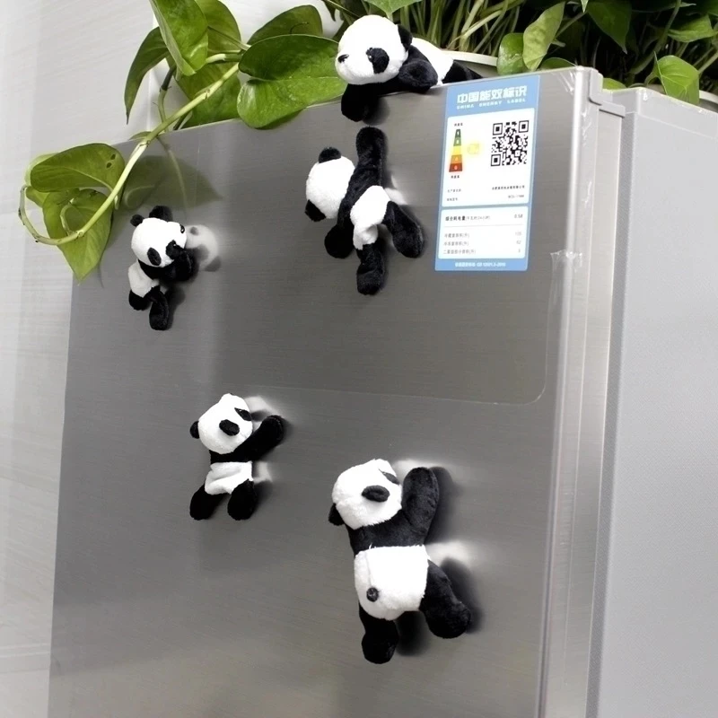 Panda de peluche suave de dibujos animados, imán fuerte para nevera, pegatina para refrigerador, decoración del hogar, recuerdo, accesorios de