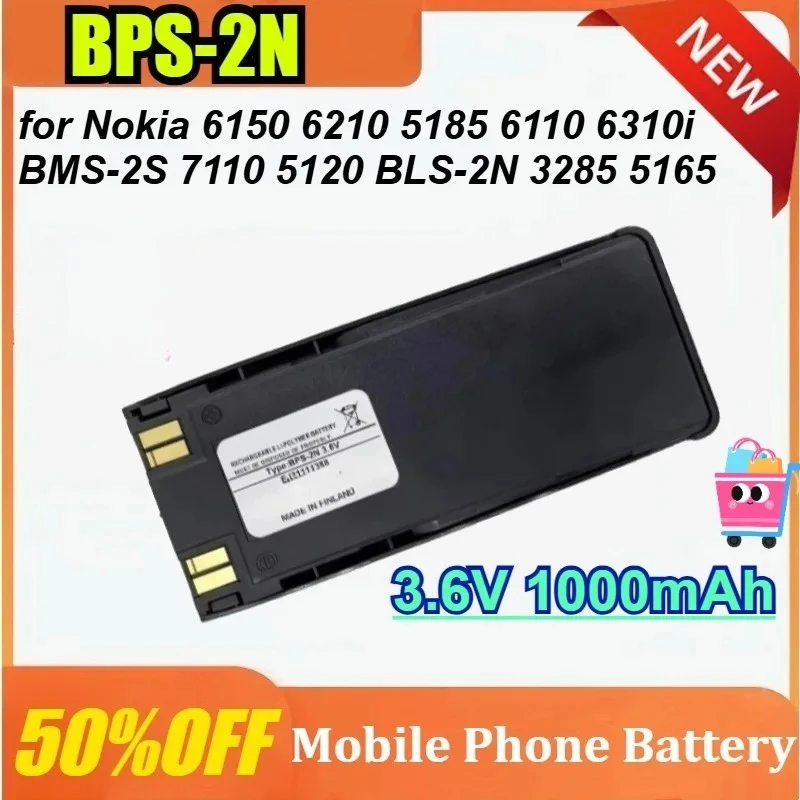 

New BPS-2N 3.6V 1000mAh Mobile Phone Battery for Nokia 6150 6210 5185 6110 6310i BMS-2S 7110 5120 BLS-2N 3285 5165 + tools