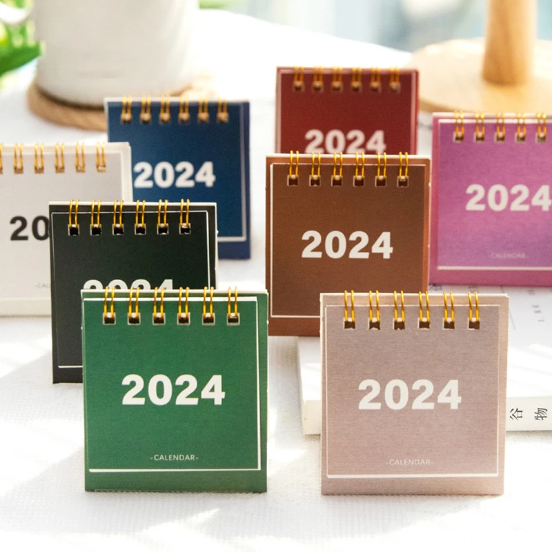 2024 Mini Desk Calendar Simple Calendar Creative Calendar Self-disciplined Punching Plan