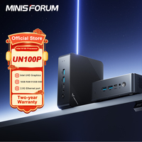 MINISFORUM UN100P Mini PC Intel N100 PC DDR4 16GB 512GB SSD Intel Support SATA HDD WIFI6 HDMI 2.1 Windows 11 Pro Mini Computer