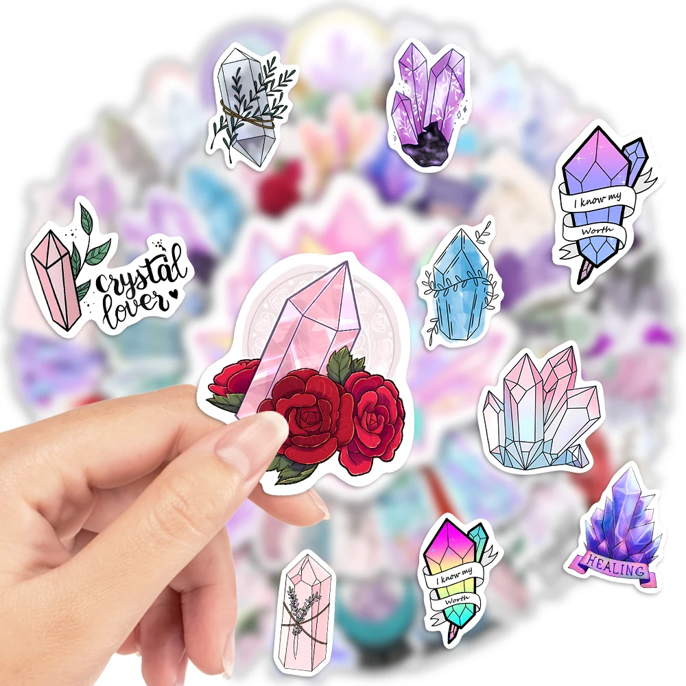 Lucky Magic Crystal Stickers Mystic DIY Kids Toys Gift Waterproof Decal for Phone Laptop Bottles Scrapbook Luggage Decorative
