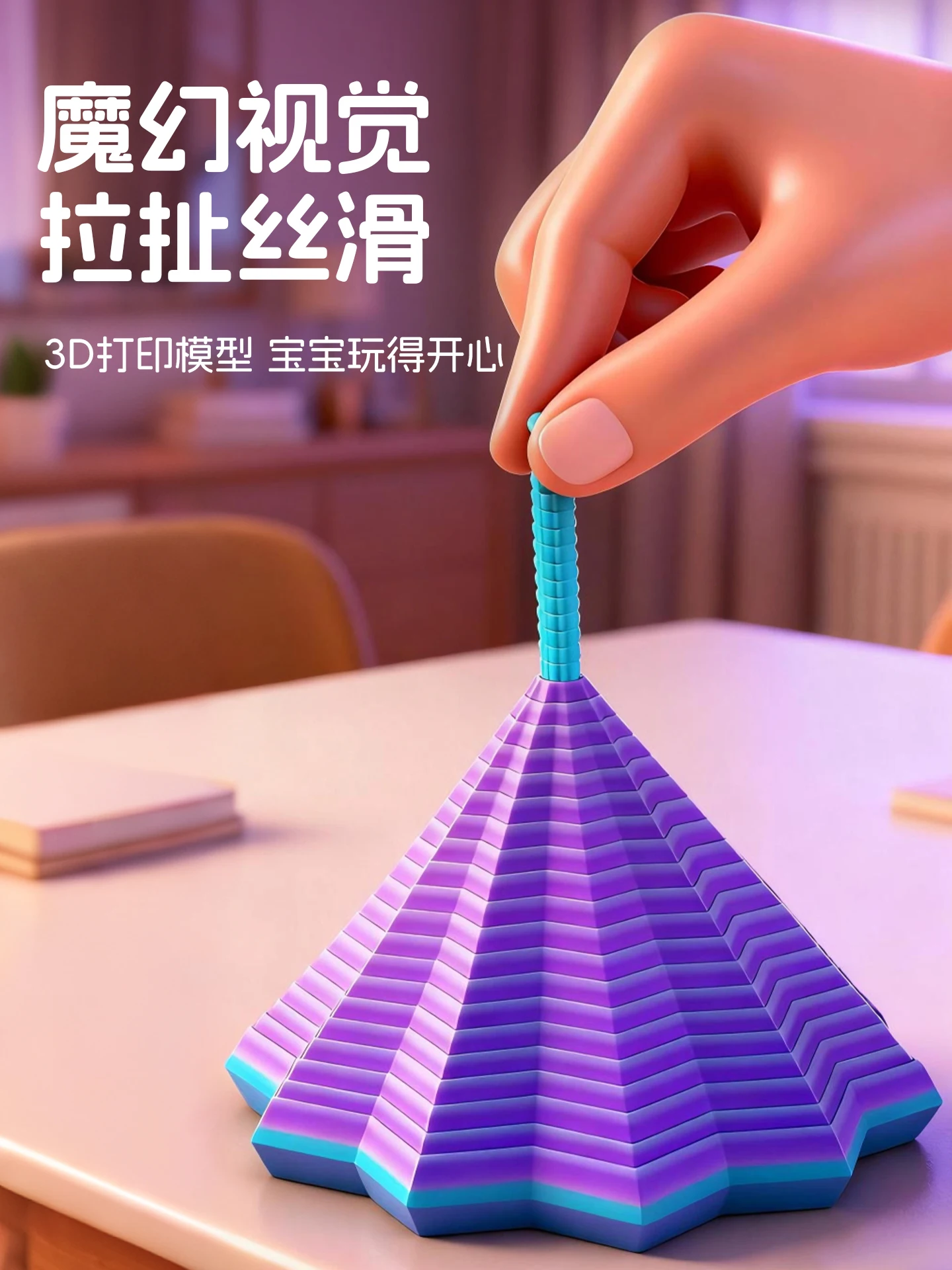 3D printing carrot tart decompression eight-pointed star creative geometric three-dimensional